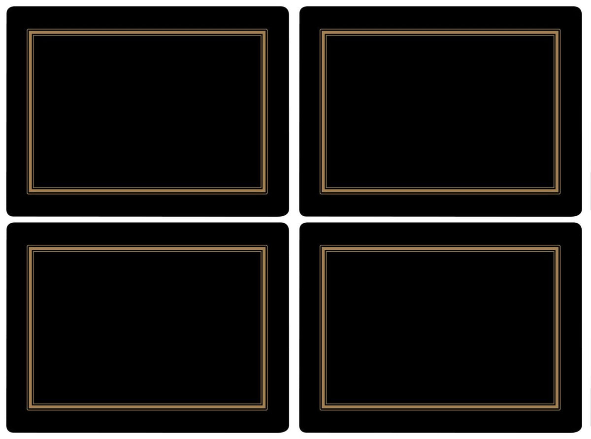 Placemats ´Black Classic´ sorte Large 4 stk i æske.