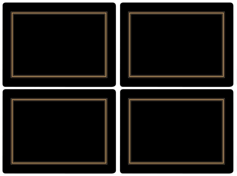 Placemats ´Black Classic´ sorte Large 4 stk i æske.