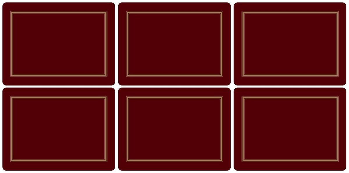 Placemats ´Burgendy Classic´ bordeux 30x23 cm , Mellem 6 stk. i æske
