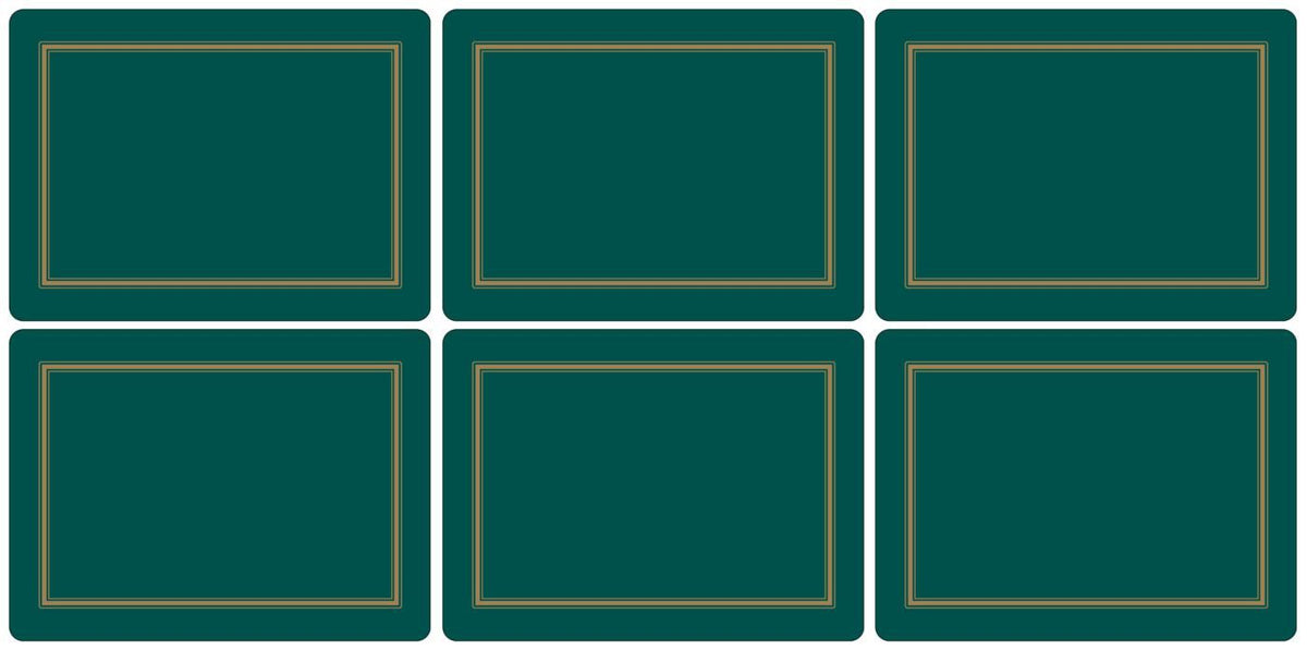 Placemats ´Emerald Classic´ green 30x23 cm , Mellem 6 stk. i æske