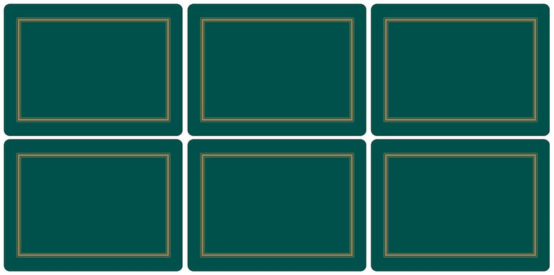 Placemats ´Emerald Classic´ green 30x23 cm , Mellem 6 stk. i æske
