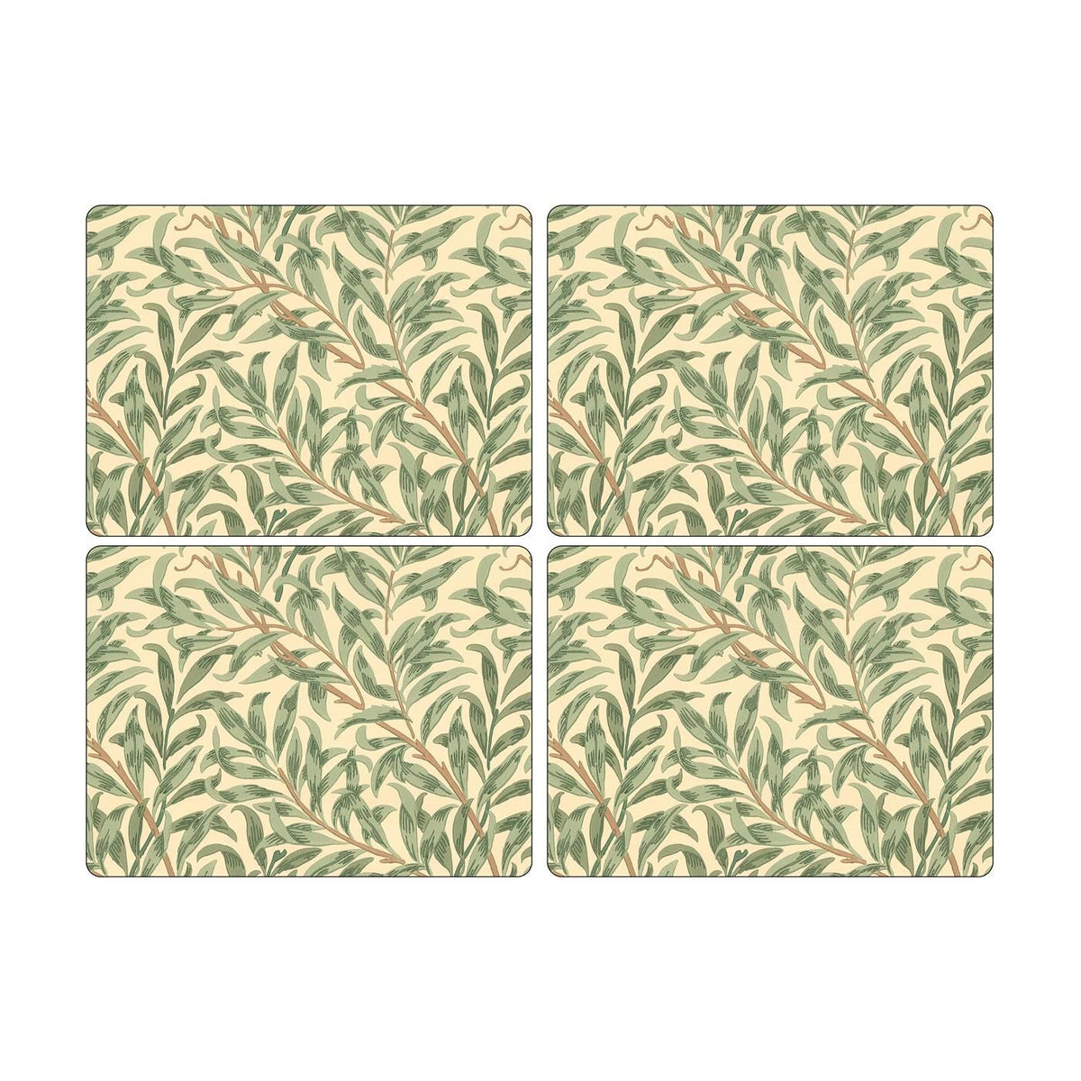 Placemats ´Willow Boughs Greens´ Large 4 stk. i æske.